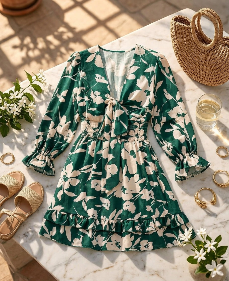 Robe Fleurine | Robe Florale à Volants
